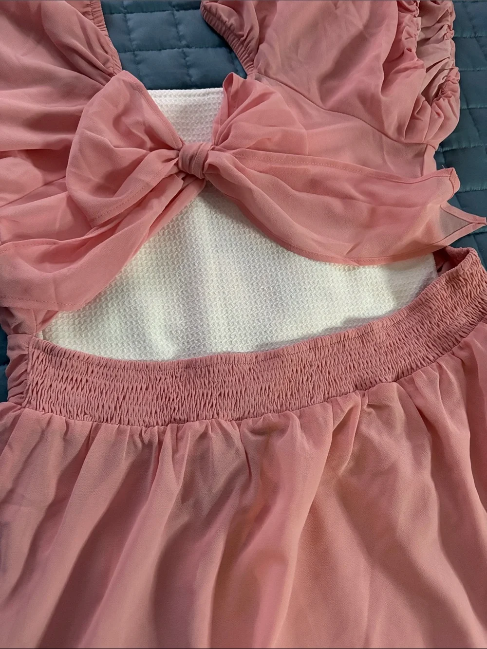 Allegra K Pink Puff-Sleeve Ruffle Hem Girls' Dress